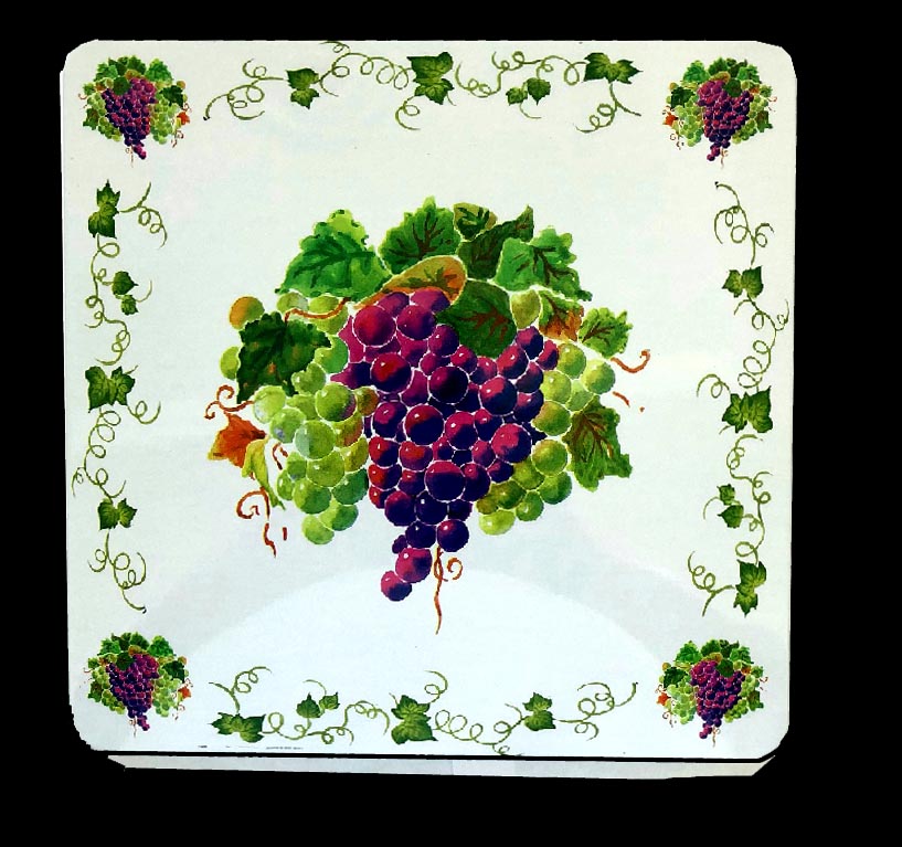 ! - Grapes On White Square Metal Gas Stove Burner Covers